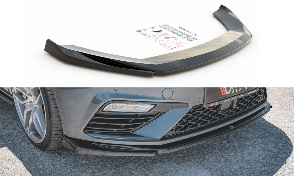 Front Ansatz V.5 für Seat Leon Cupra / FR Mk3 FL schwarz Hochglanz