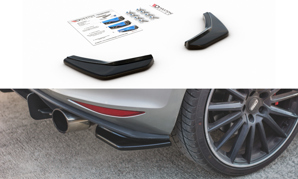 Heck Ansatz Flaps Diffusor V.2 für VW Golf 7 GTI  Carbon Look