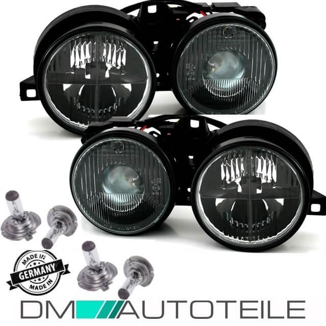 Scheinwerfer Schwarz mit Fadenkreuz +DE Linse Hella Optik+H1 Birnen für BMW E30