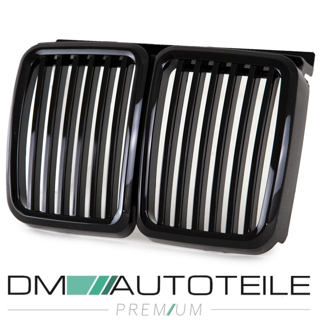 Satz Sport Kühlergrill für BMW 3er E30 passend in hochglanz Schwarz alle Modelle