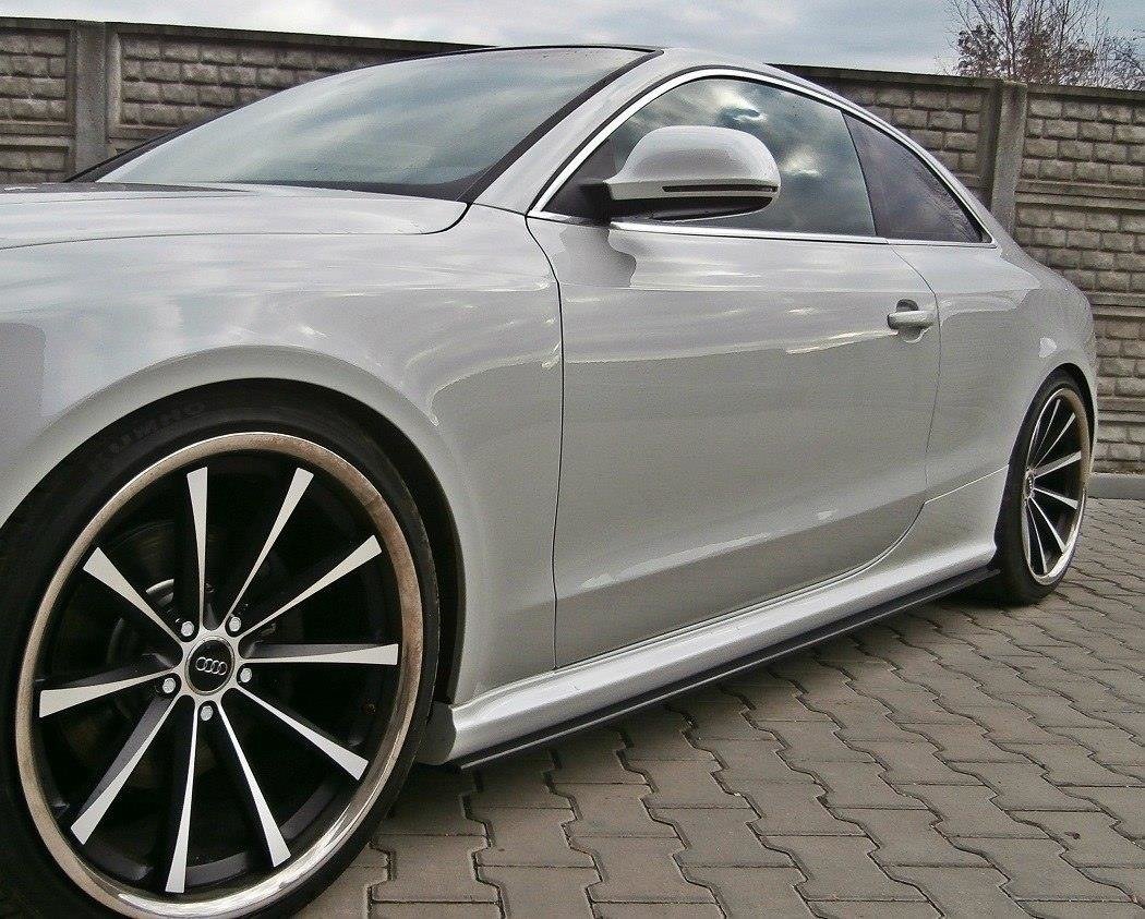 Seitenschweller Ansatz für Audi RS5 8T / 8T FL  schwarz matt
