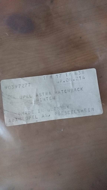 Astra Hatchback Schmutzfänger hinten original GM Opel NEU