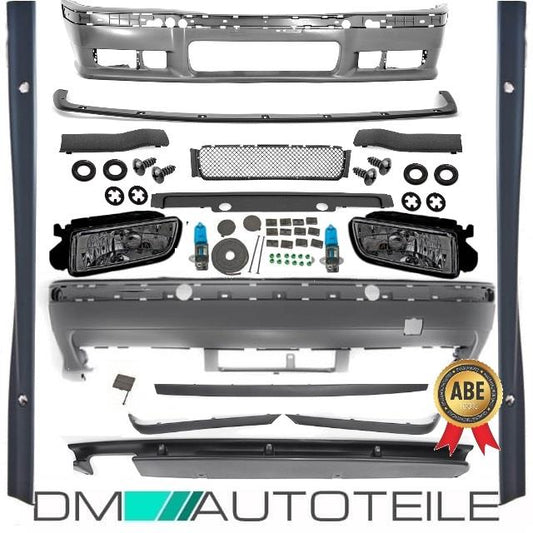 Stoßstange Komplett PAKET + Nebel Smoke M M3 M-Paket + ABE*passt für BMW 3er E36