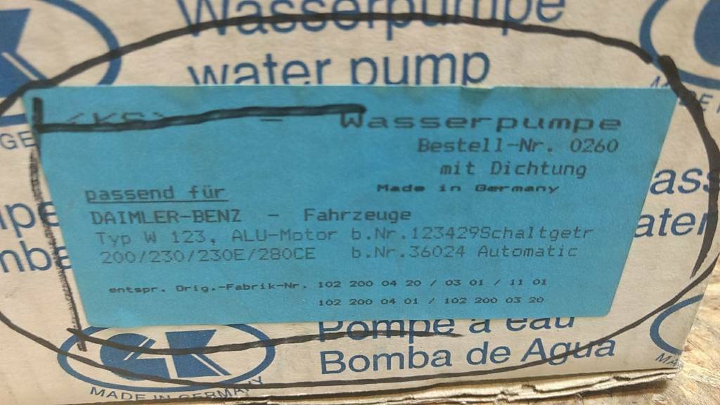 Original GK Wasserpumpe Daimler Benz NEU