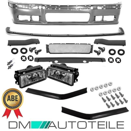 SPORT GT EVO Stoßstange vorne+Nebel Schwarz+ Flaps +ABE* passt für BMW E36 +M3
