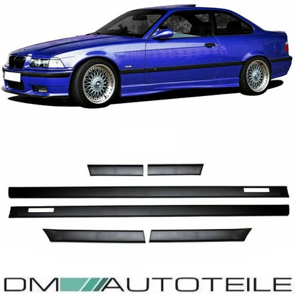 Türleisten SET Schwarz Zierleisten passt für BMW E36 Coupe Cabrio Serie & M-Paket