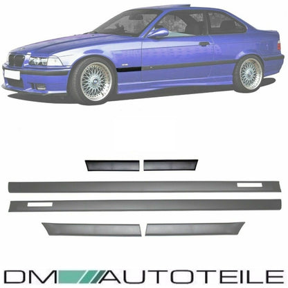 Türleisten SET Schwarz Zierleisten passt für BMW E36 Coupe Cabrio Serie & M-Paket