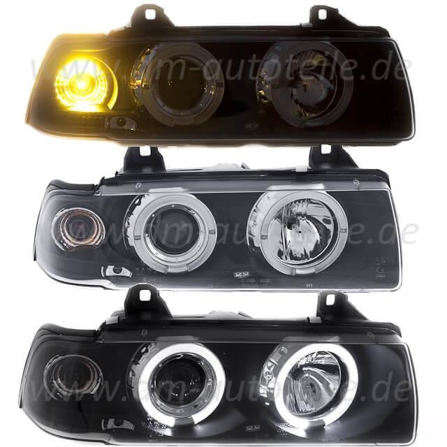 Angel Eyes Scheinwerfer Black passt für E36 alle Modelle Coupe Cabrio 90-99
