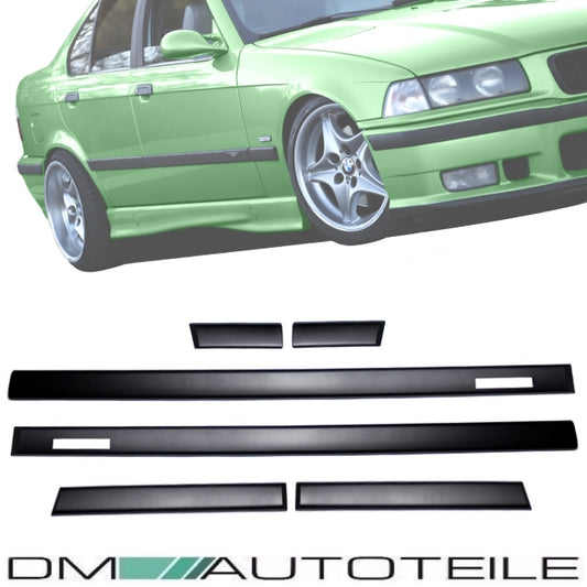 Türleisten SET Schwarz Zierleisten passt für BMW E36 Limousine Touring Serie & M-Paket