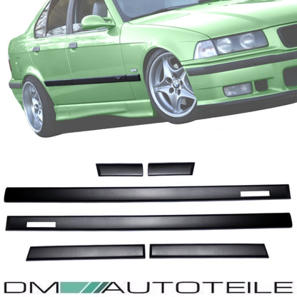 Türleisten SET Schwarz Zierleisten passt für BMW E36 Limousine Touring Serie & M-Paket