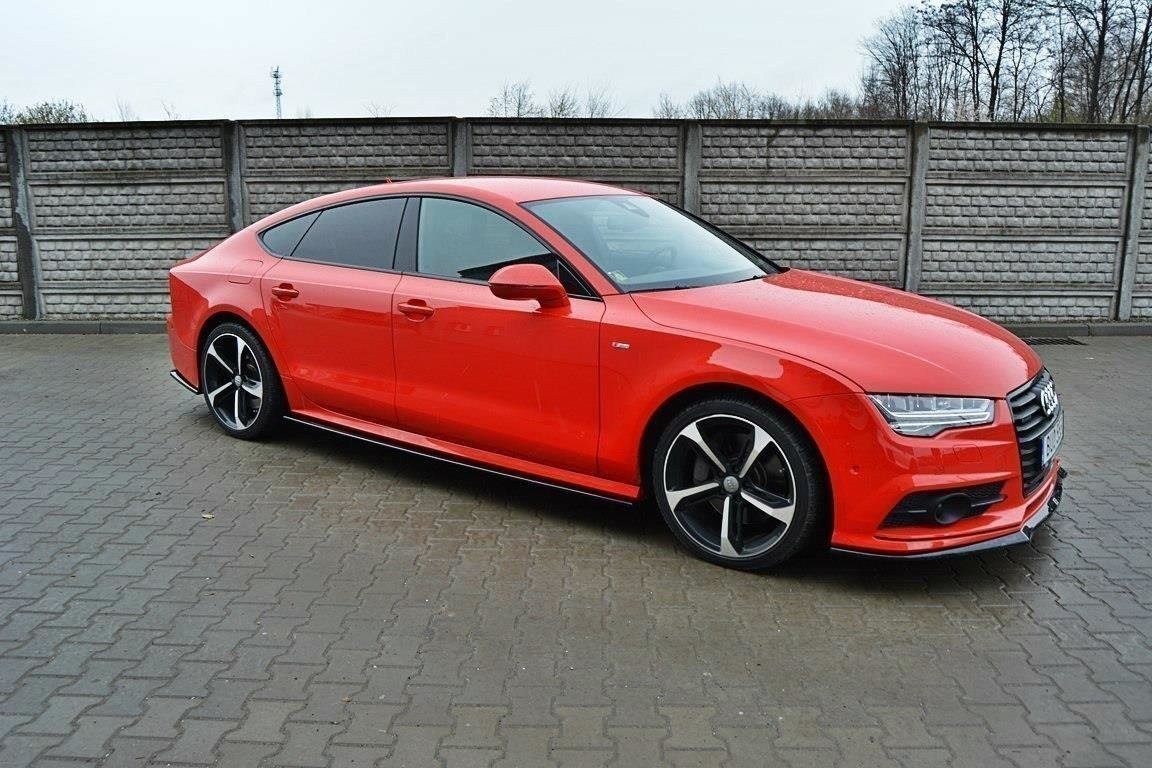 Seitenschweller Ansatz für Audi S7 / A7 S-Line C7 FL schwarz matt