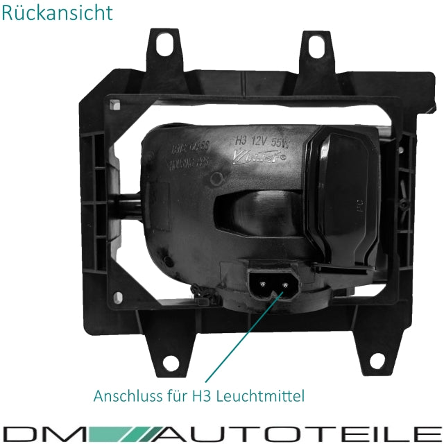 Nebelscheinwerfer SET Gelb + H3 Birnen passend für BMW E30 Facelift ab 1987