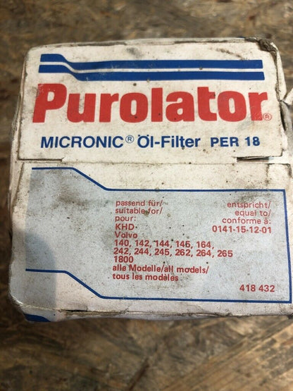Original Purolator Ölfilter Volvo 140 / 142 / 144 / 145 / 164 / 242 / 244 Neu