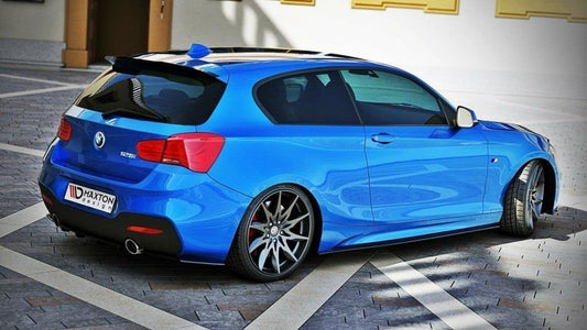 Heck Ansatz Flaps Diffusor für BMW 1er F20/F21 M-Power Facelift Carbon Look