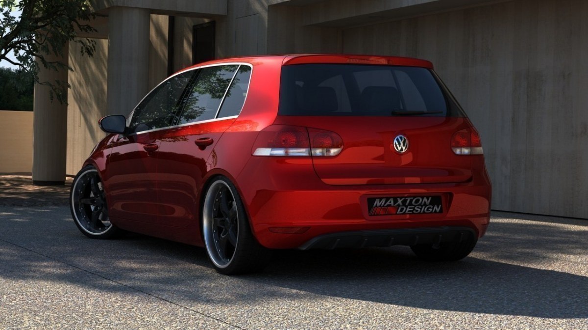 HECKSCHÜRZE passend für VW GOLF 6 OHNE AUSPUFF Carbon Look Carbon Look