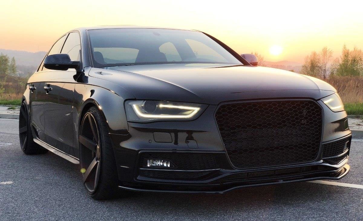 Front Ansatz V.2 für Audi S4 B8 FL schwarz Hochglanz