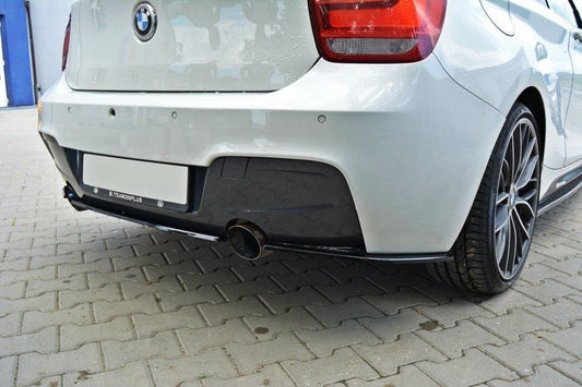 Mittlerer Diffusor Heck Ansatz für BMW 1er F20/F21 M-Power  schwarz Hochglanz