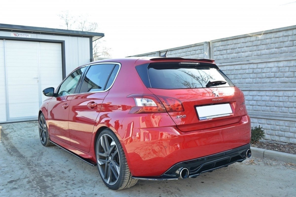 Mittlerer Diffusor Heck Ansatz für PEUGEOT 308 II GTI im DTM LOOK schwarz matt