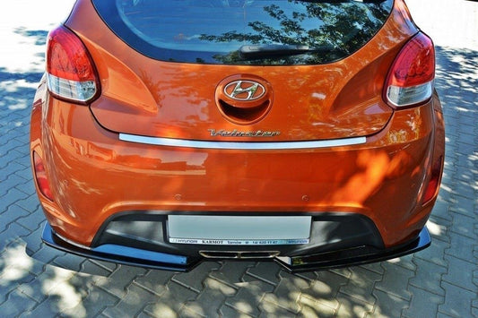 Diffusor Heck Ansatz für Hyundai Veloster schwarz Hochglanz