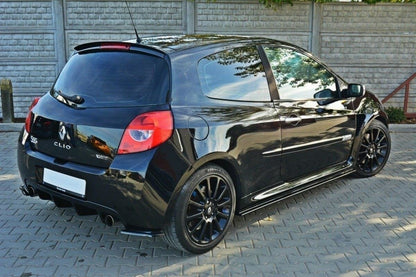 Heck Ansatz Flaps Diffusor für RENAULT CLIO III RS Carbon Look