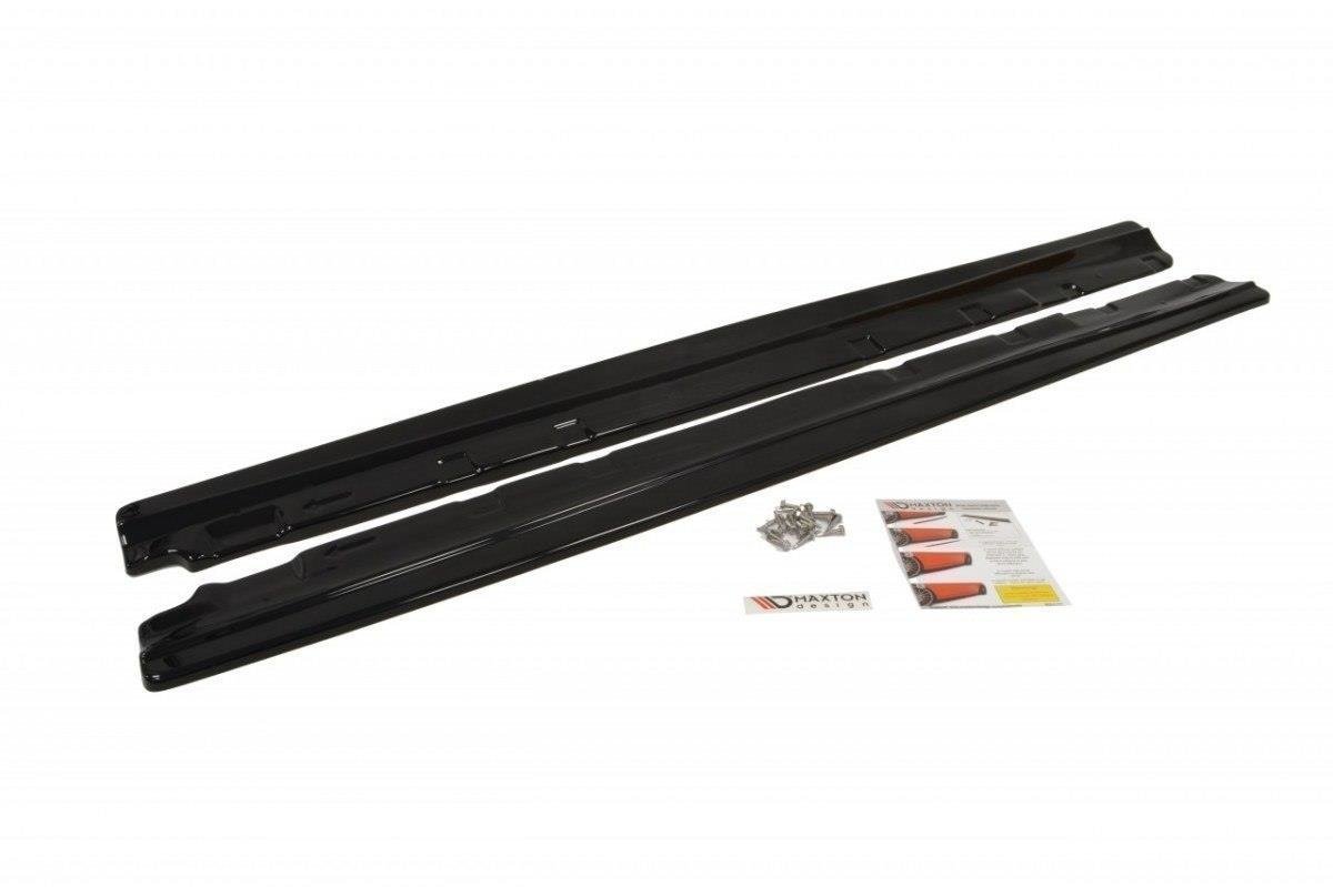 Seitenschweller Ansatz für MERCEDES C-KLASSE W204 Facelift schwarz Hochglanz