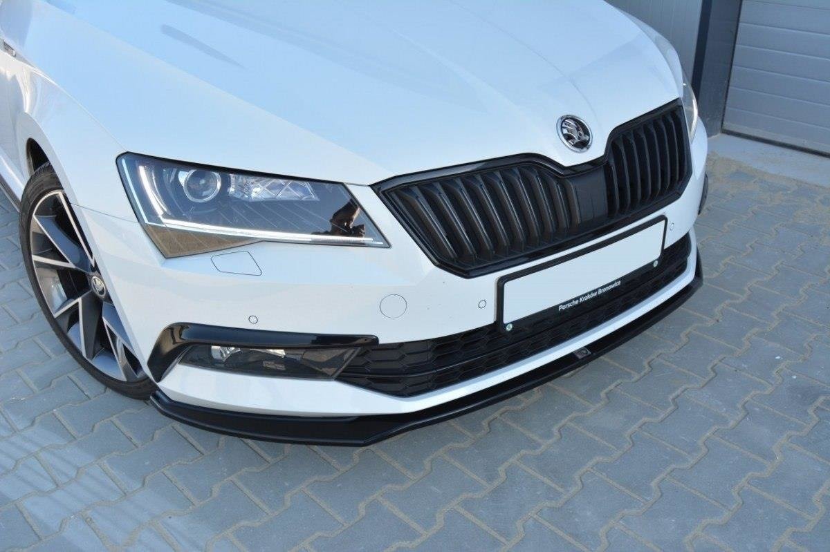 Front Ansatz V.2 für Skoda Superb Mk3 schwarz Hochglanz