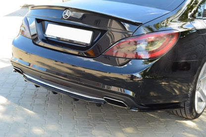 Mittlerer Diffusor Heck Ansatz für MERCEDES CLS C218 DTM LOOK AMG LINE Carbon Look