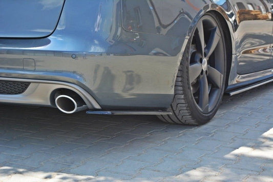 Heck Ansatz Flaps Diffusor für AUDI A6 C7 S-LINE AVANT Carbon Look