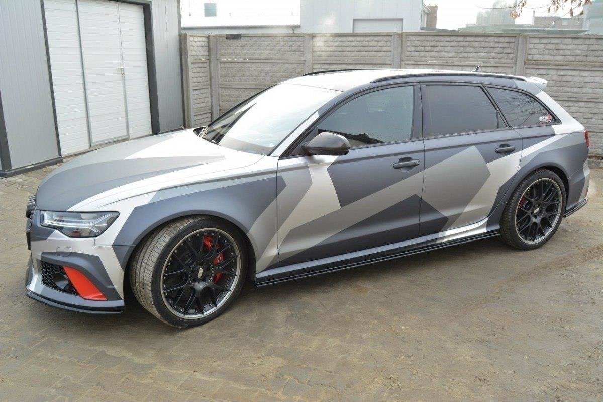 Seitenschweller Ansatz für Audi RS6 C7 / C7 FL schwarz Hochglanz