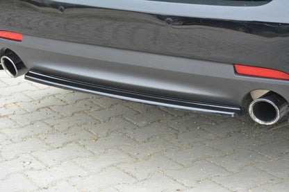 Mittlerer Diffusor Heck Ansatz für Saab 9-3 Aero Mk2 Facelift schwarz Hochglanz