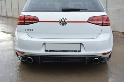 Heck Ansatz Flaps Diffusor für VW GOLF 7 GTI schwarz matt