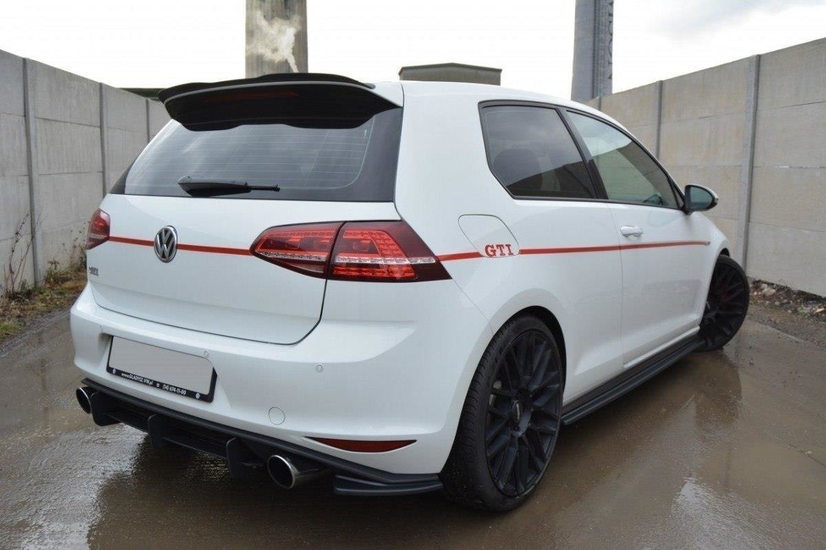 Heck Ansatz Flaps Diffusor für VW GOLF 7 GTI schwarz matt