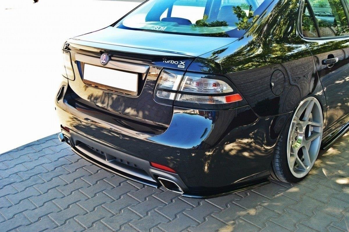 Heck Ansatz Flaps Diffusor für SAAB 9-3 TURBO X schwarz matt