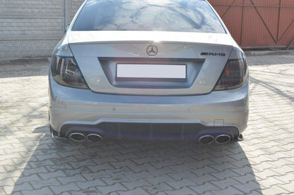 Heck Ansatz Flaps Diffusor für Mercedes C W204 63 AMG/AMG-Line Carbon Look