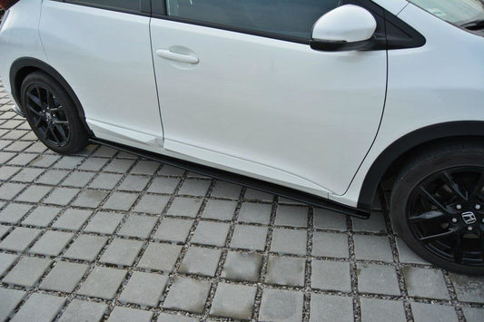 Seitenschweller Ansatz für Honda Civic Mk9 Facelift schwarz matt