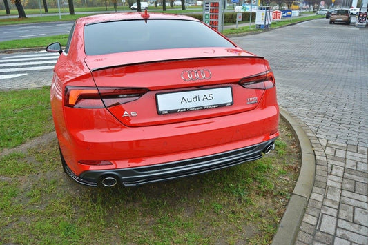 Mittlerer Diffusor Heck Ansatz für Audi A5 F5 S-Line  schwarz Hochglanz