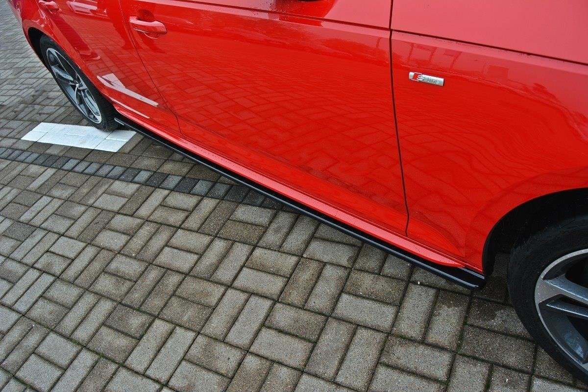 Seitenschweller Ansatz für Audi S4 / A4 S-Line B9 Carbon Look