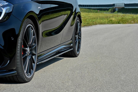 Seitenschweller Ansatz für Mercedes A W176/ CLA 117 AMG/ CLA 117 AMG LINE Facelift schwarz Hochglanz