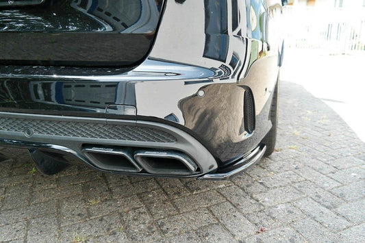 Heck Ansatz Flaps Diffusor für Mercedes C-Klasse S205 63 AMG Kombi schwarz matt