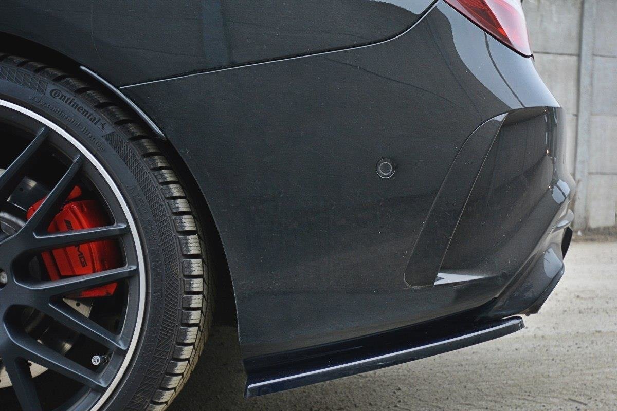 Heck Ansatz Flaps Diffusor für Mercedes CLA A45 AMG C117 Facelift schwarz matt