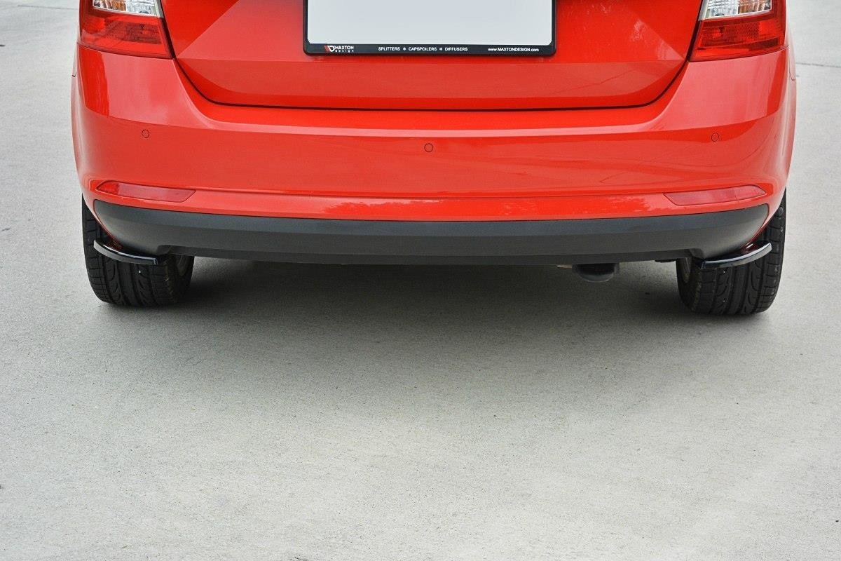 Heck Ansatz Flaps Diffusor für Skoda Rapid Spaceback schwarz matt
