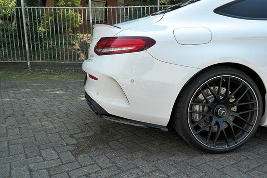 Heck Ansatz Flaps Diffusor für Mercedes C-Klasse C205 63 AMG Coupe schwarz matt