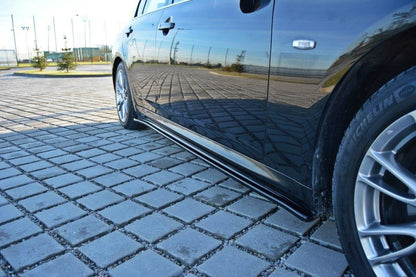 Seitenschweller Ansatz für Infiniti G37 Limousine schwarz matt