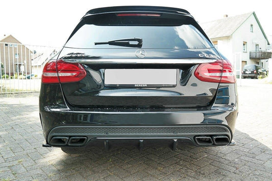 Diffusor Heck Ansatz für Mercedes C-Klasse S205 63 AMG Kombi Carbon Look