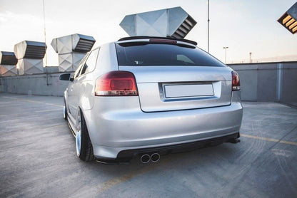 Heck Ansatz Flaps Diffusor für Audi S3 8P / S3 8P FL Carbon Look