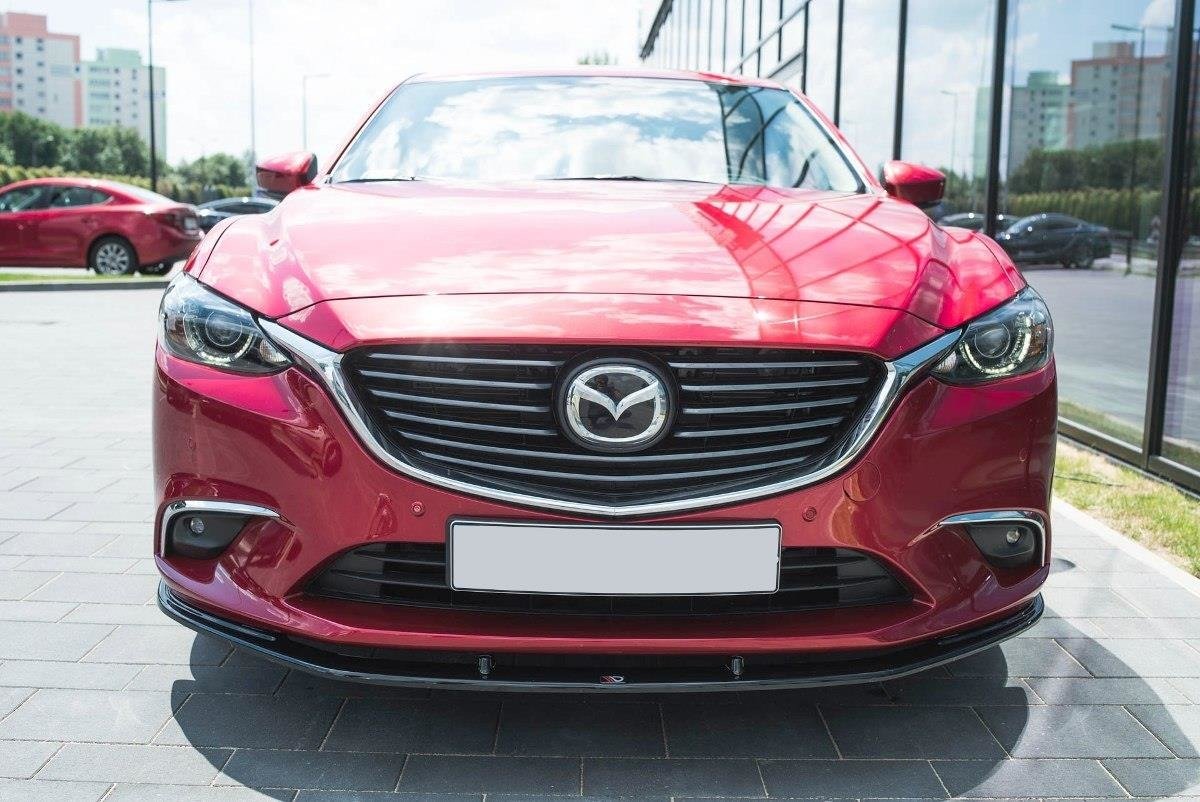 Front Ansatz V.1 für Mazda 6 GJ (Mk3) Facelift schwarz Hochglanz