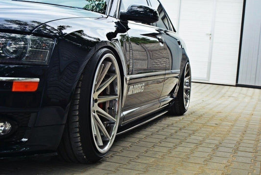 Seitenschweller Ansatz für AUDI S8 D3 schwarz Hochglanz