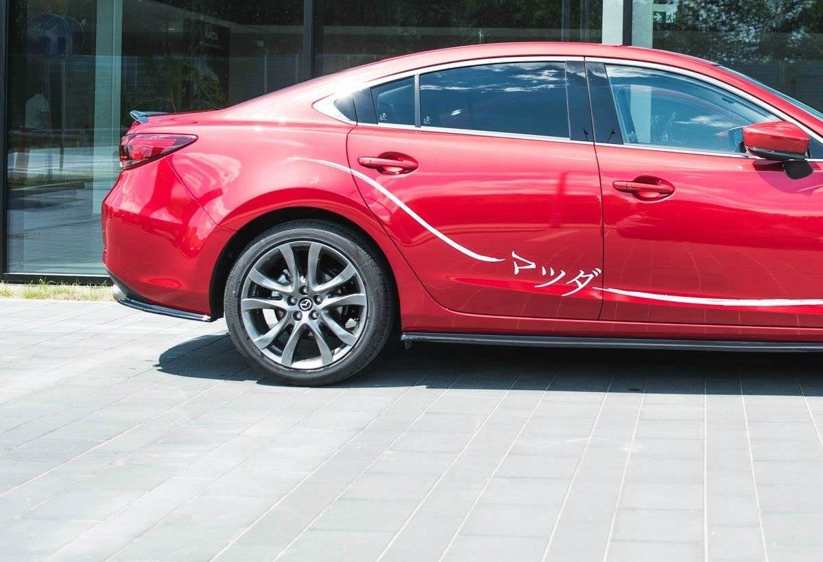 Heck Ansatz Flaps Diffusor für Mazda 6 GJ (Mk3) Facelift schwarz Hochglanz