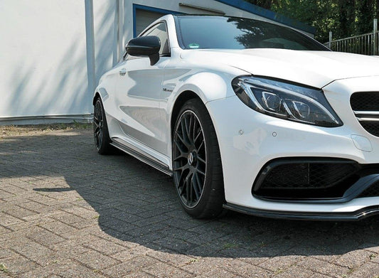 Seitenschweller Ansatz für Mercedes C-Klasse C205 63 AMG Coupe schwarz matt