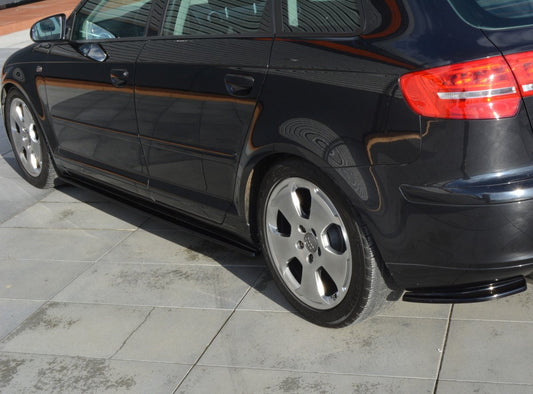 Seitenschweller Ansatz für Audi A3 Sportback 8P / 8P Facelift schwarz matt